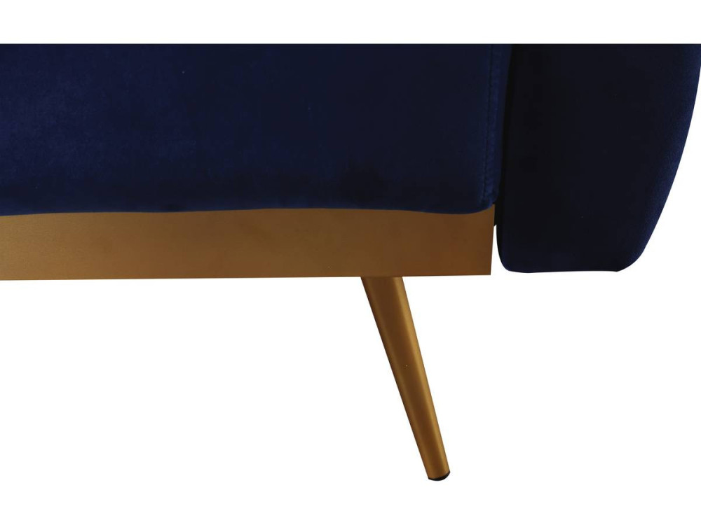 Sofá cama/clic clac terciopelo - "Donia" - 3 plazas - Azul oscuro