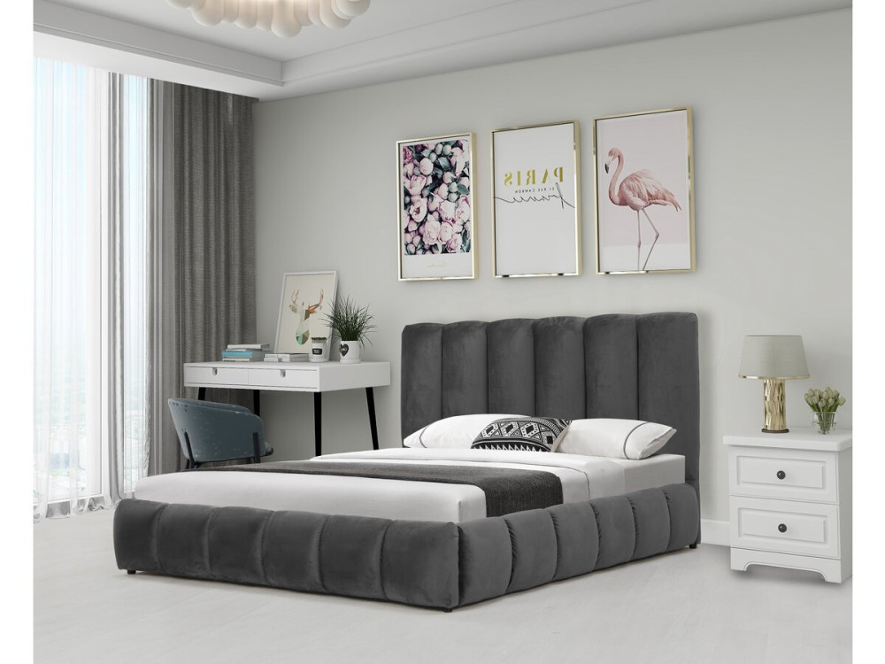 Cama "Annie" con arcón 160 x 200 cm - Gris