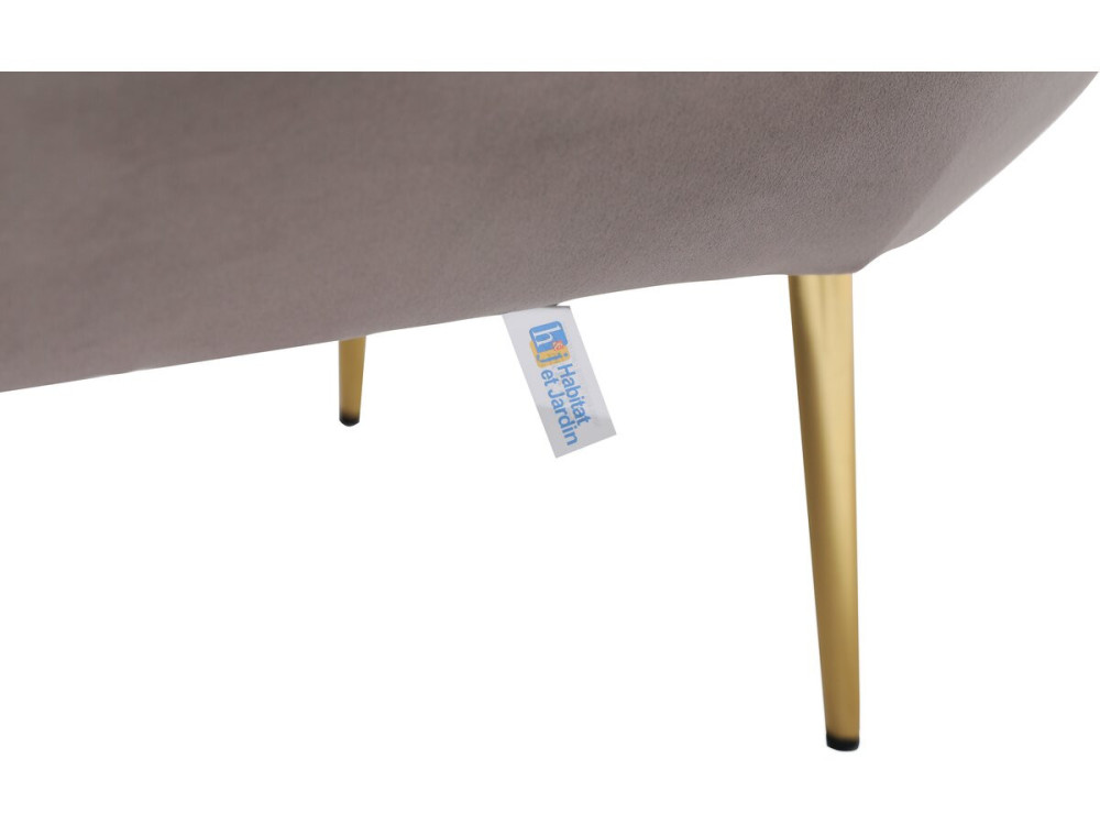 Sillón de terciopelo "Austin" - 79 x 71 x 79,5 cm - Gris
