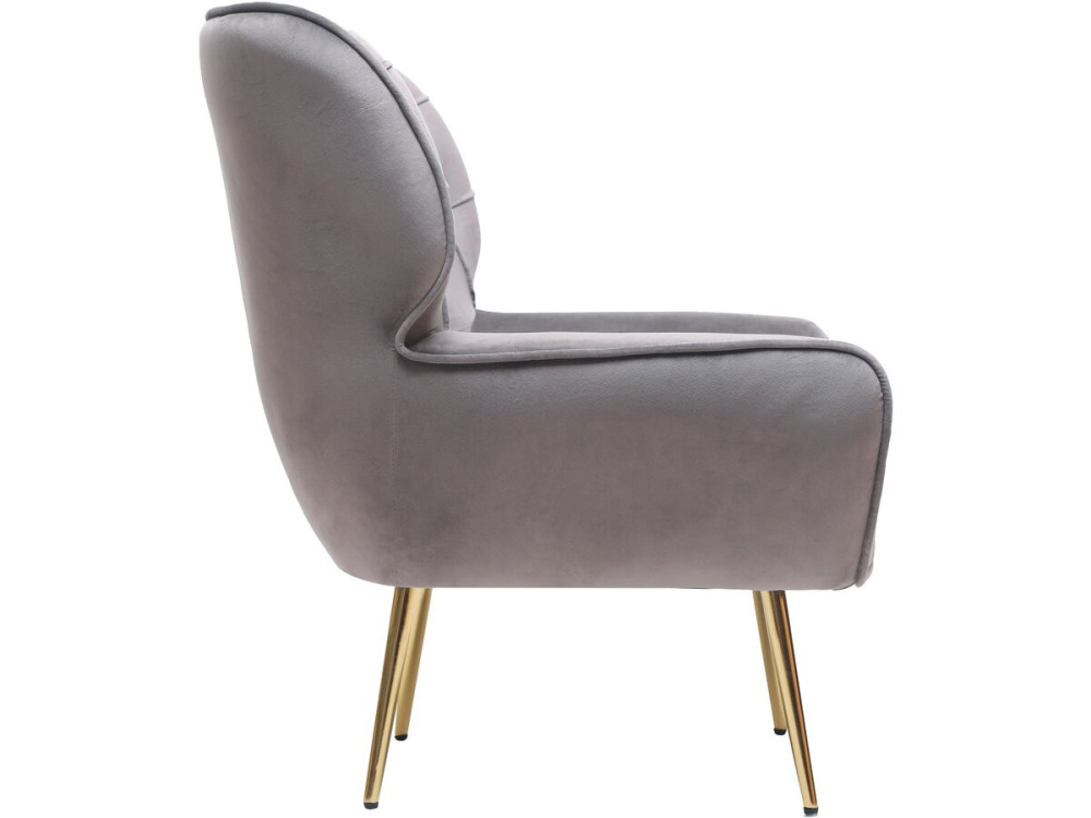 Sillón de terciopelo "Austin" - 79 x 71 x 79,5 cm - Gris