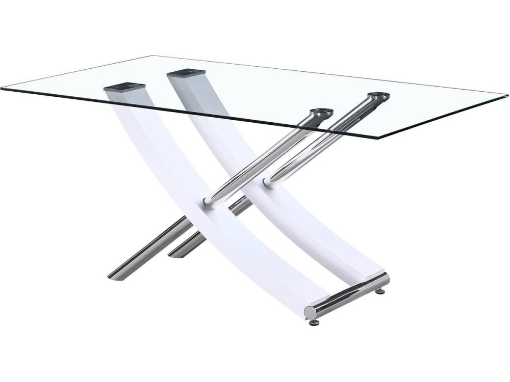 Mesa Diva en vidrio -  160 x 90 x 76 cm - Blanco laqcado