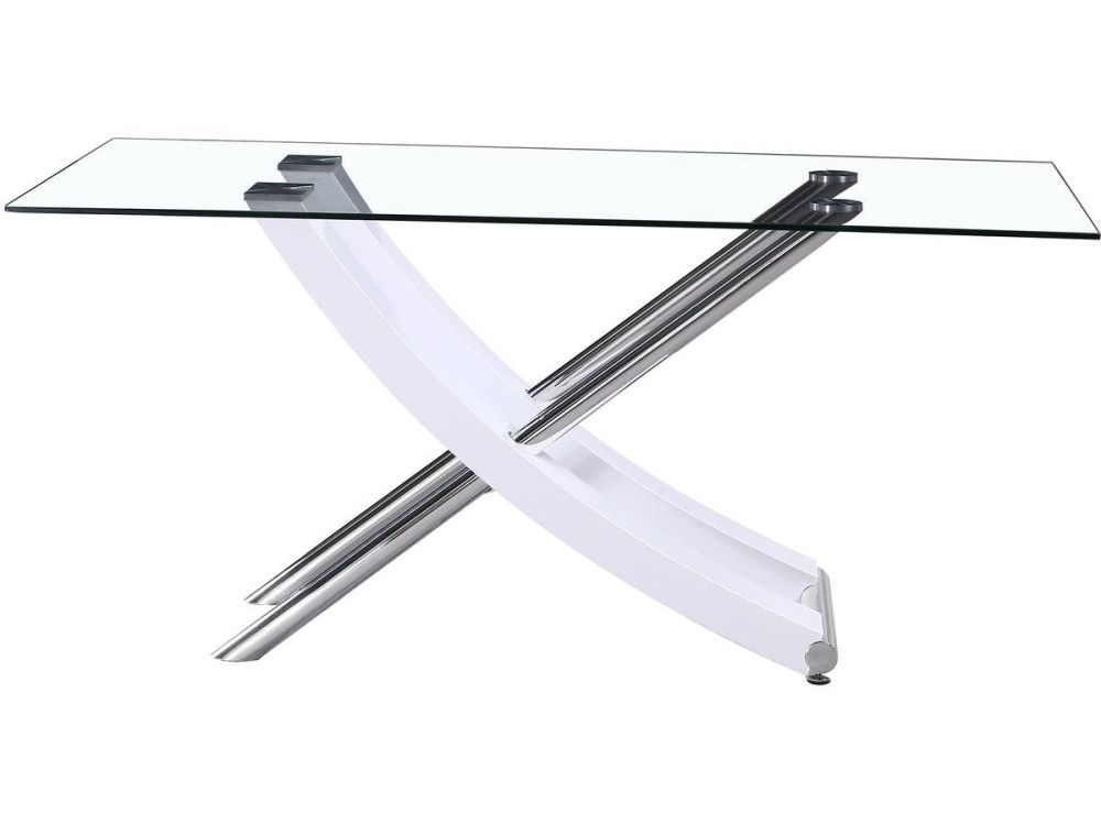 Mesa Diva en vidrio -  160 x 90 x 76 cm - Blanco laqcado