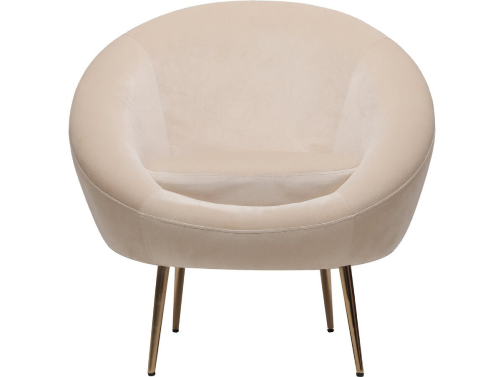 Sillón de terciopelo "Cocon" - 77 x 74 x 77,5 cm - Beige