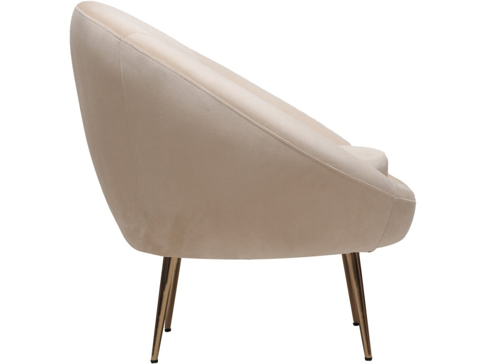 Sillón de terciopelo "Cocon" - 77 x 74 x 77,5 cm - Beige