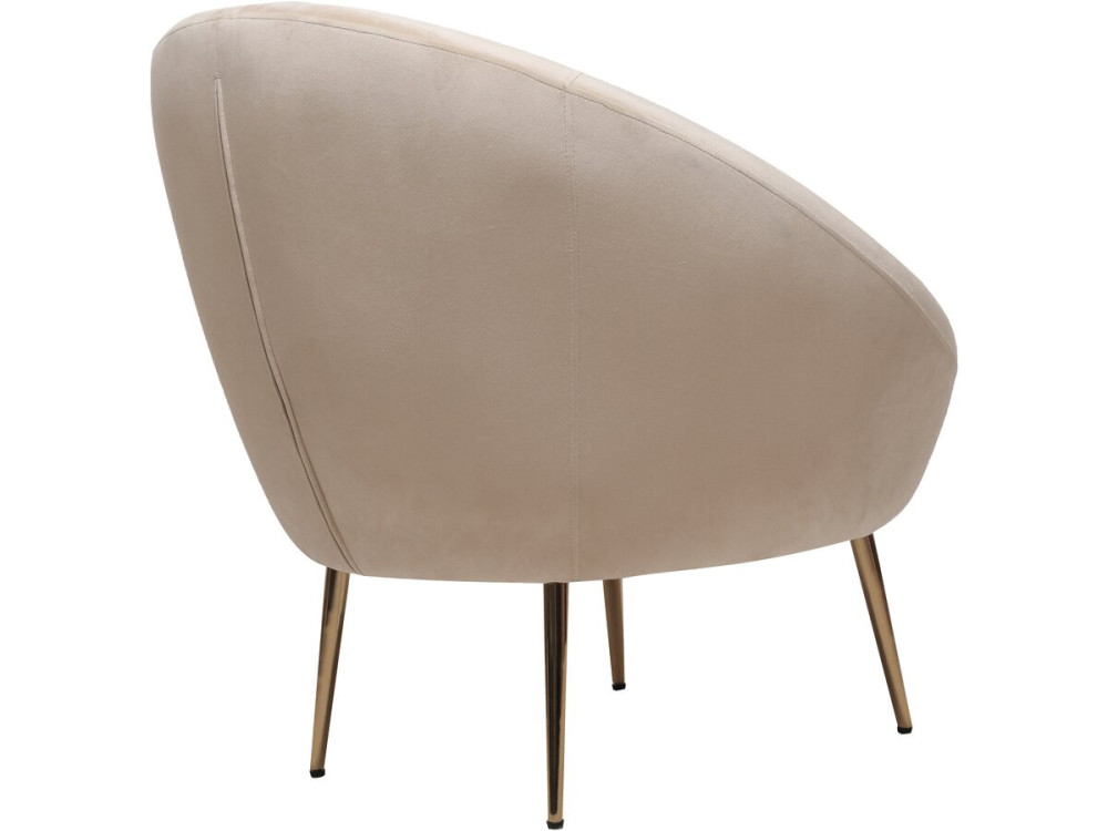 Sillón de terciopelo "Cocon" - 77 x 74 x 77,5 cm - Beige