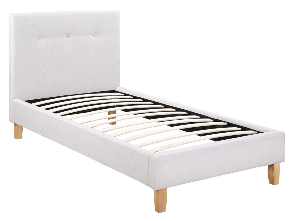 Cama "Elise" - 90 x 190 cm - Gris claro