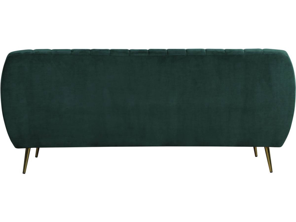 Sofá terciopelo "Evans" - 195 x 84 x 82 cm - 3 plazas - Verde oscuro