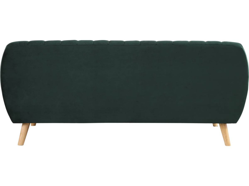 Jarvis" Sofá escandinavo fijo de terciopelo - 3 plazas - Verde oscuro