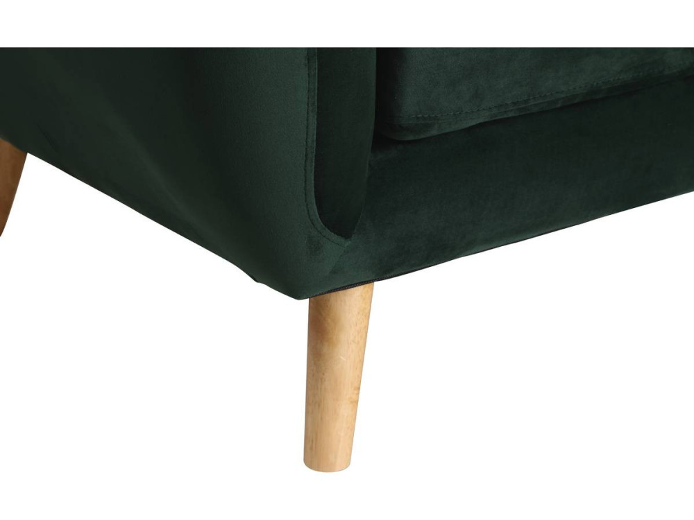 Jarvis" Sofá escandinavo fijo de terciopelo - 3 plazas - Verde oscuro
