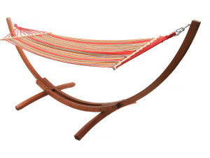 Hamaca de madera con lona de algodón "Dallas" - 3 m - Rojo mezclado