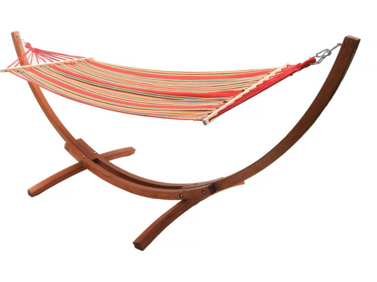 Hamaca de madera con lona de algodón "Dallas" - 3 m - Rojo mezclado