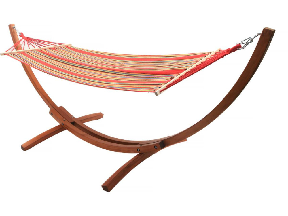 Hamaca de madera con lona de algodón "Dallas" - 3 m - Rojo mezclado