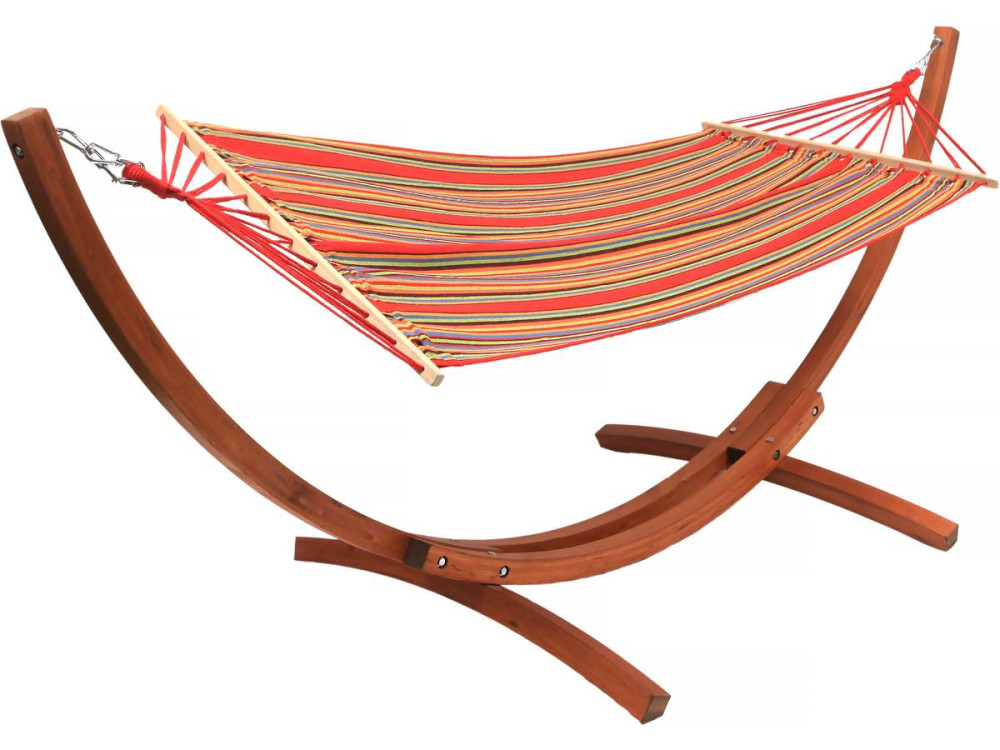 Hamaca de madera con lona de algodón "Dallas" - 3 m - Rojo mezclado