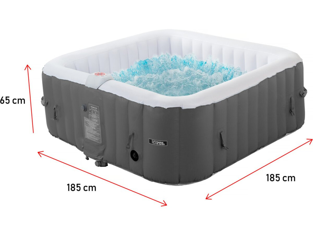 Spa hinchable "RIVIERA" de PVC - 4 plazas - Gris/blanco