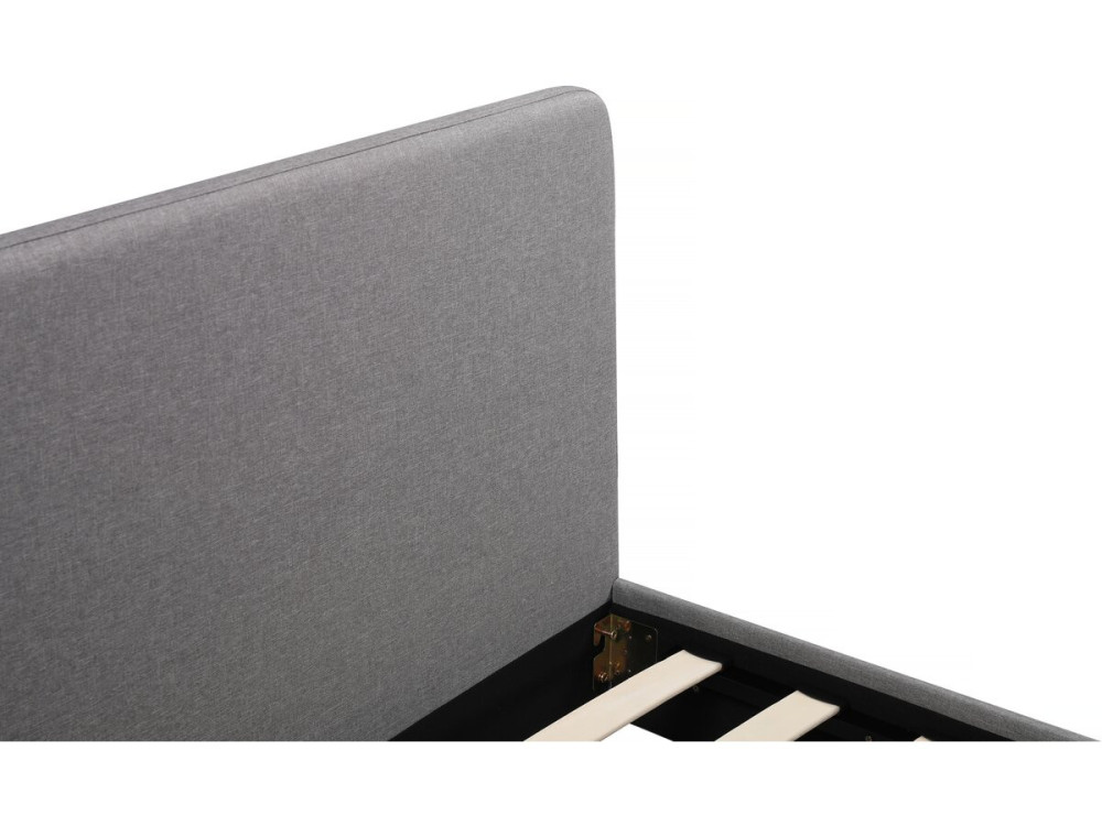 Cama individual de tela "Louise" 90 x 190 cm - Gris