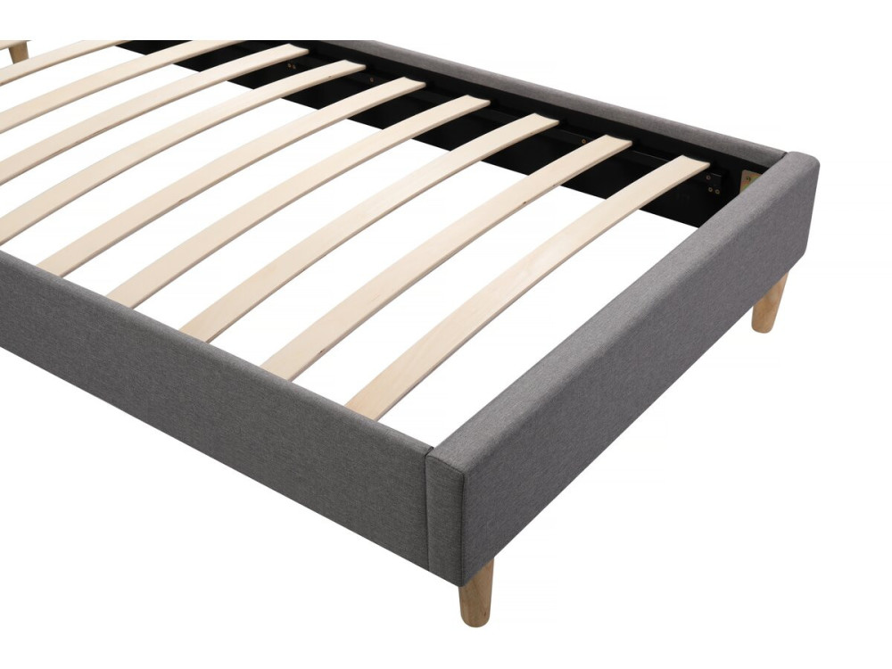 Cama individual de tela "Louise" 90 x 190 cm - Gris