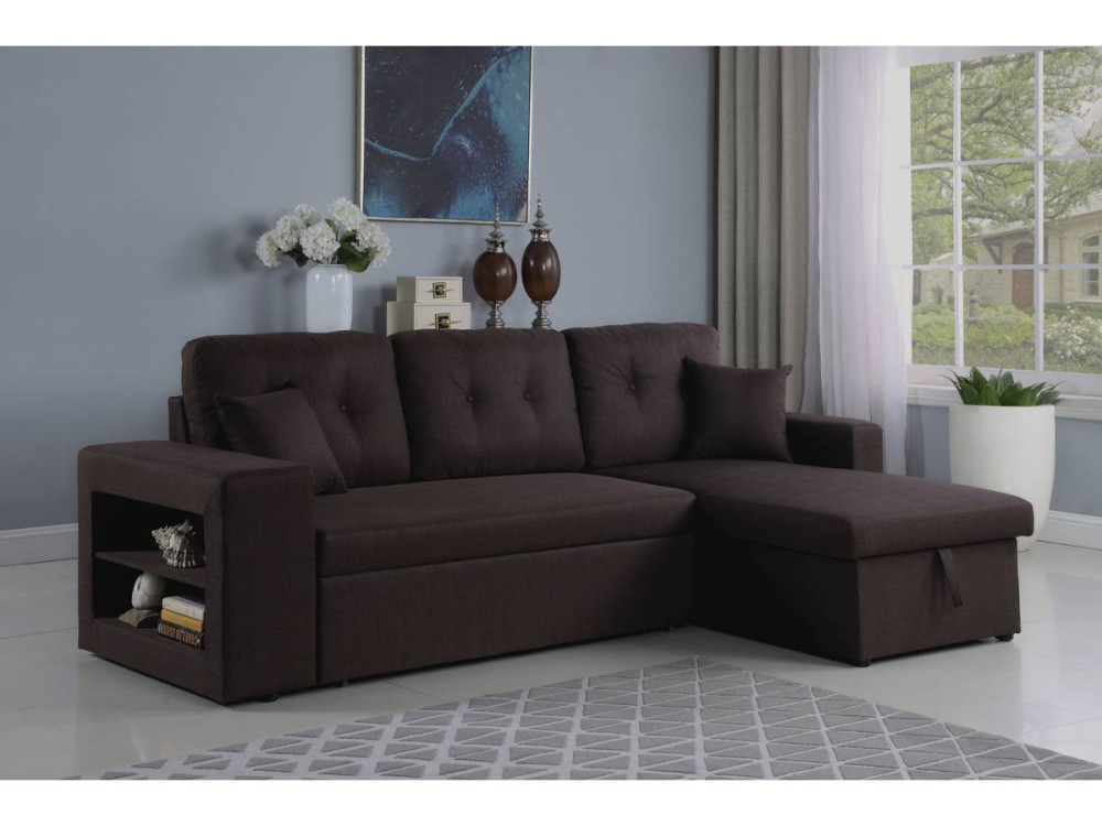 Sofá esquinero convertible/reversible  "Axel" - Marron