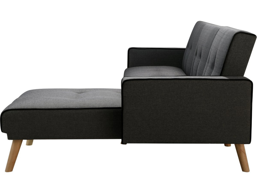 Sofá esquinero "Jules" - 3 plazas - Gris oscuro