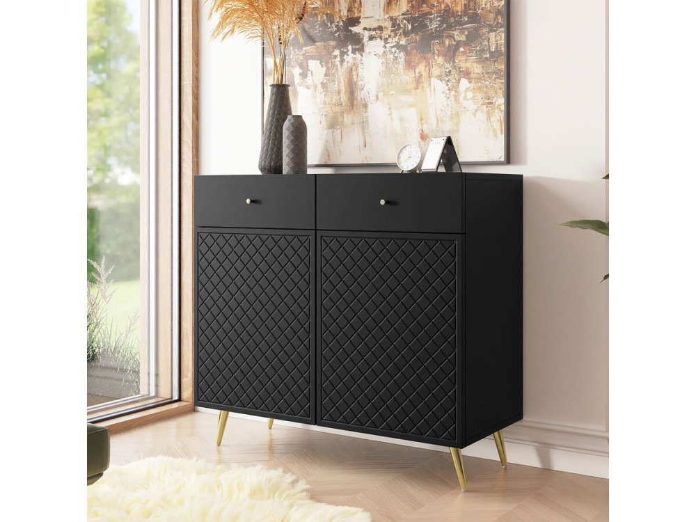 Aparador - "Temerra" - 100 x 42 x 92 cm - Negro