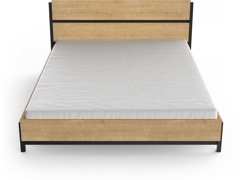 Cama doble "Craft" - Madera - 160 x 200 cm - Marrón