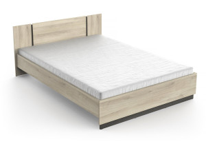 Cama doble de madera Watson - 140 x 200 cm - Marrón