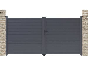 Porton jardin aluminio 299.5 x 155.9 cm - Gris