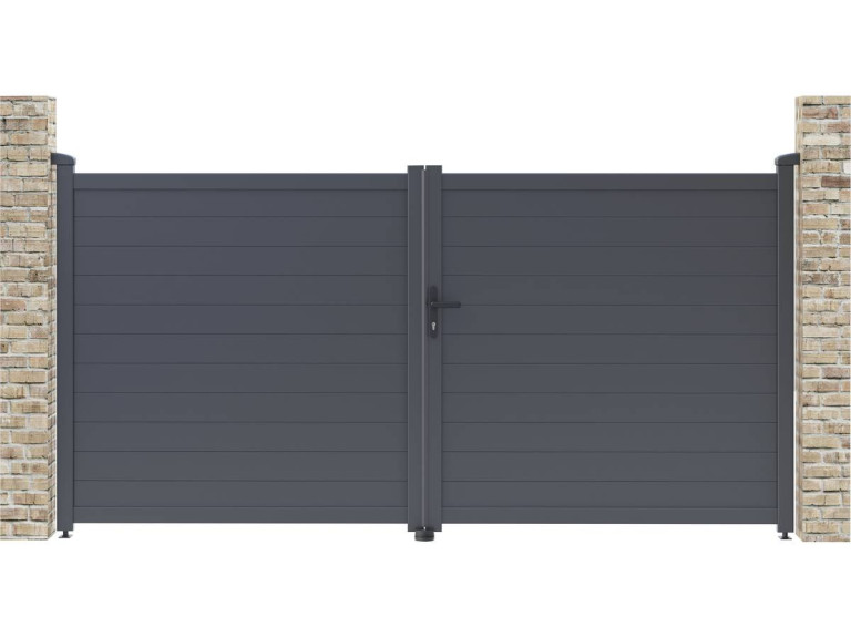 Porton jardin aluminio 299.5 x 155.9 cm - Gris