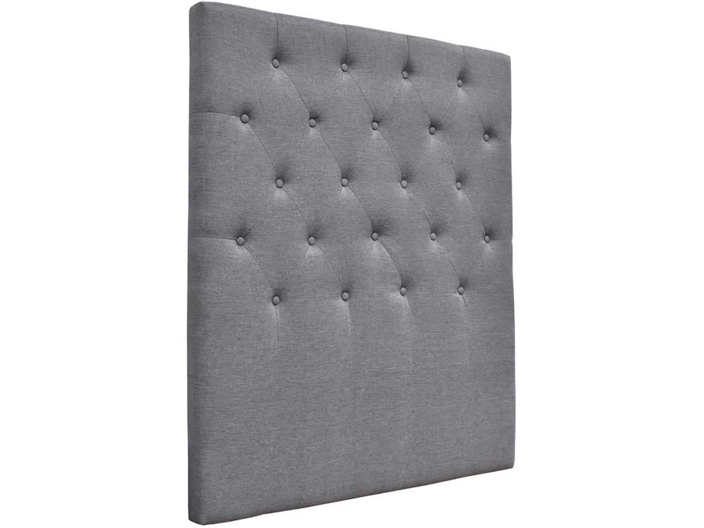 Cabecero de cama acolchado  90 cm "DÉCO" en tela - Gris