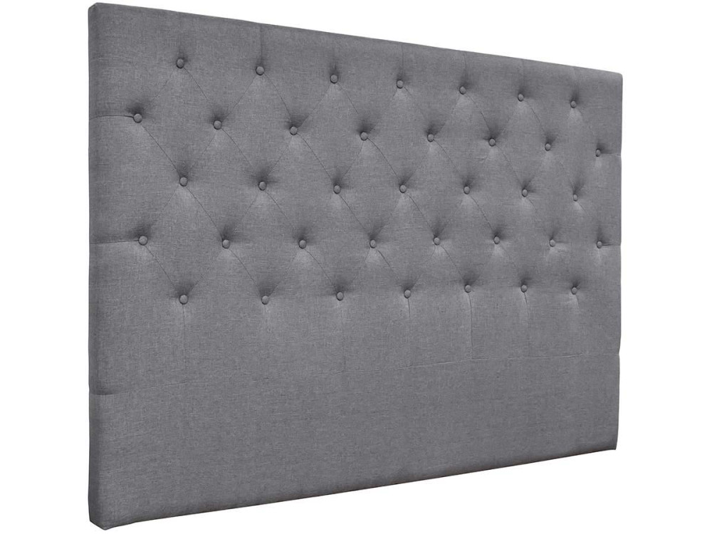 Cabecero de cama acolchado  160 cm "DÉCO" en tela - Gris