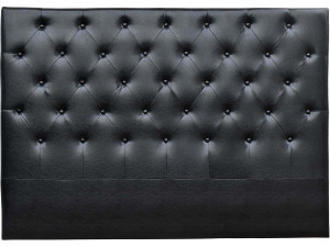 Cabecero de cama acolchado 180 cm "Déco" en PVC - Negro