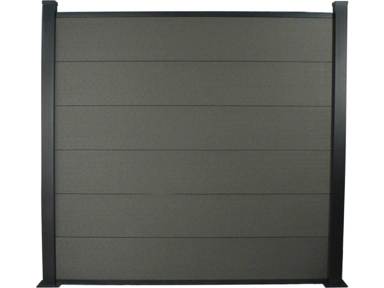 Kit de valla 1.6m - Composite y aluminio - Kit de fijación - Gris oscuro