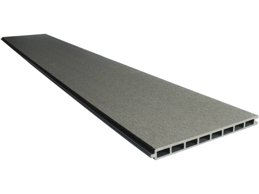 Kit de valla 1.6m - Composite y aluminio - Kit de fijación - Gris oscuro