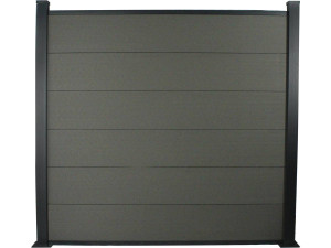 Kit de valla 4.8m - Composite y aluminio - Kit de fijación - Gris oscuro