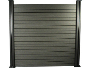 Kit de valla 4.8m composite - Kit de fijación  - Gris oscuro