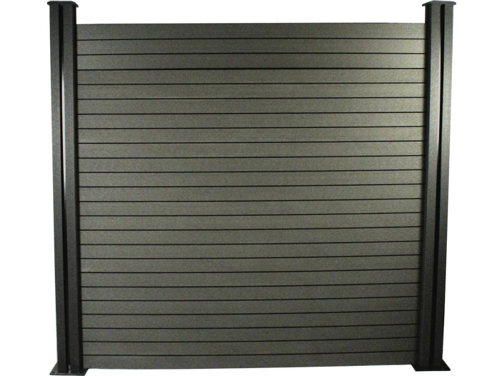 Kit de valla 4.8m composite - Kit de fijación  - Gris oscuro