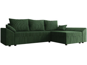 Sofá cama esquinero de pana "Vaugirard" con box seat - 3 plazas - Beige Couleur Vert