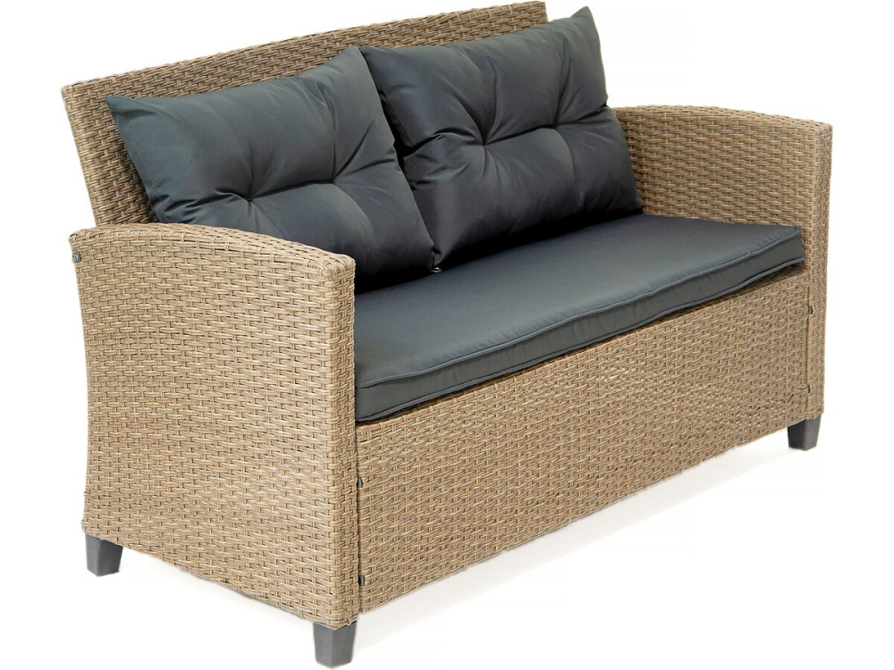 Mueble de jardín bajo de resina de 4 plazas "Joe" - Beige