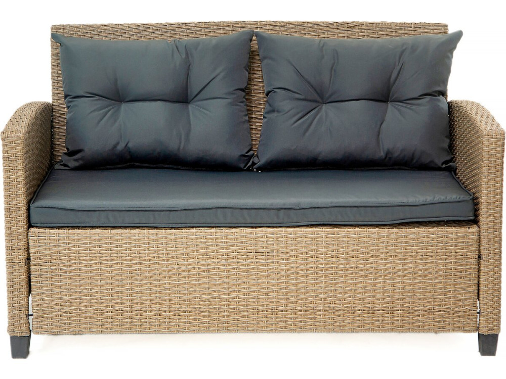 Mueble de jardín bajo de resina de 4 plazas "Joe" - Beige
