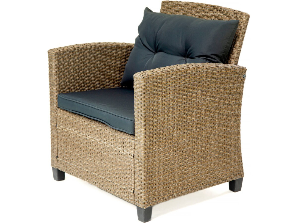 Mueble de jardín bajo de resina de 4 plazas "Joe" - Beige