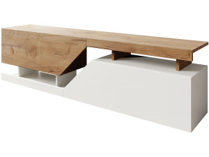 Soporte de TV "Ceelias" - 160 x 46 x 35 cm - Blanco/Marrón