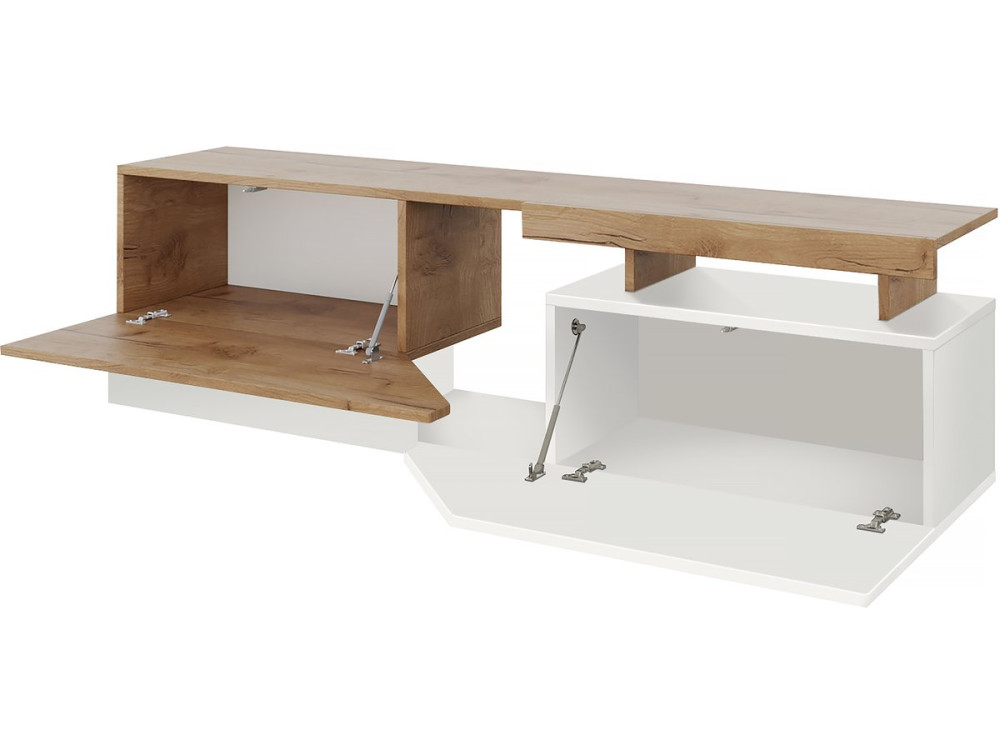 Soporte de TV "Ceelias" - 160 x 46 x 35 cm - Blanco/Marrón