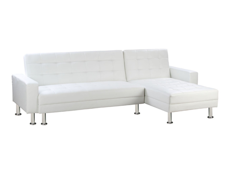 Sofá esquinero convertible y reversible "Theo" - 4 plazas - Blanco