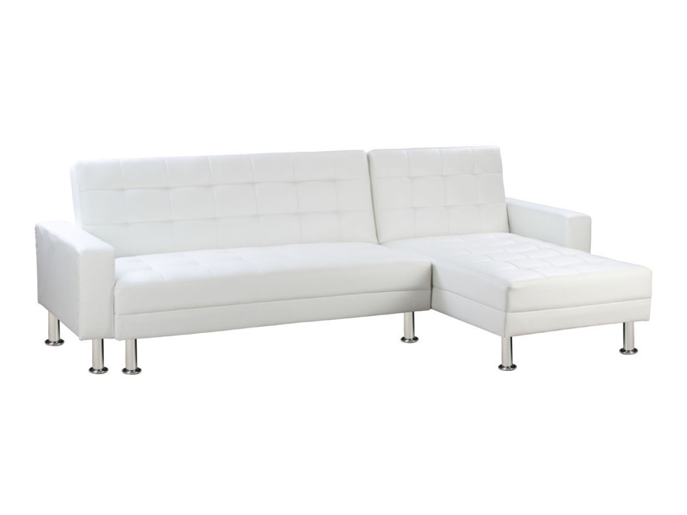 Sofá esquinero convertible y reversible "Theo" - 4 plazas - Blanco