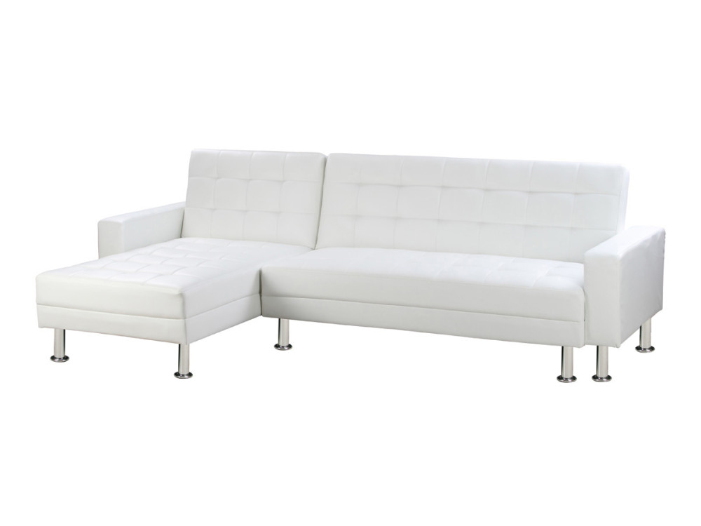 Sofá esquinero convertible y reversible "Theo" - 4 plazas - Blanco