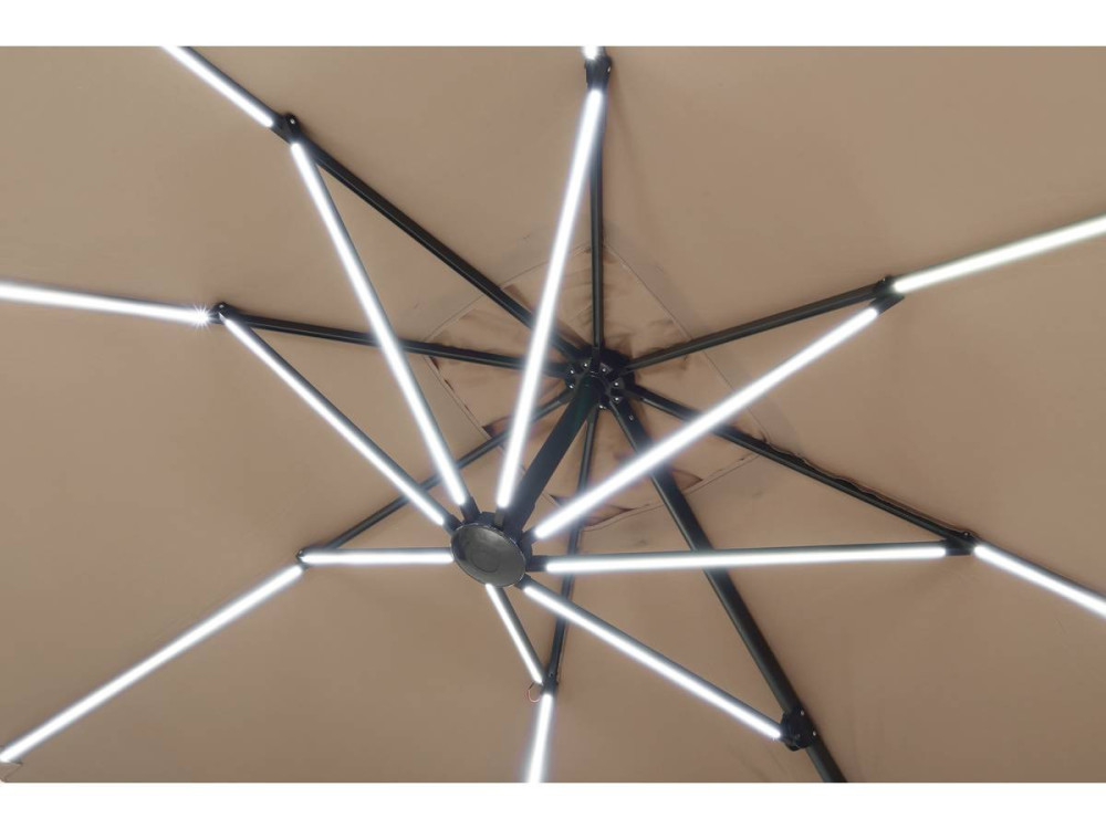 Parasol de jardin LED Alu "Sun 4 Luxe" - Rectangular -  3 x 4 m - Topo