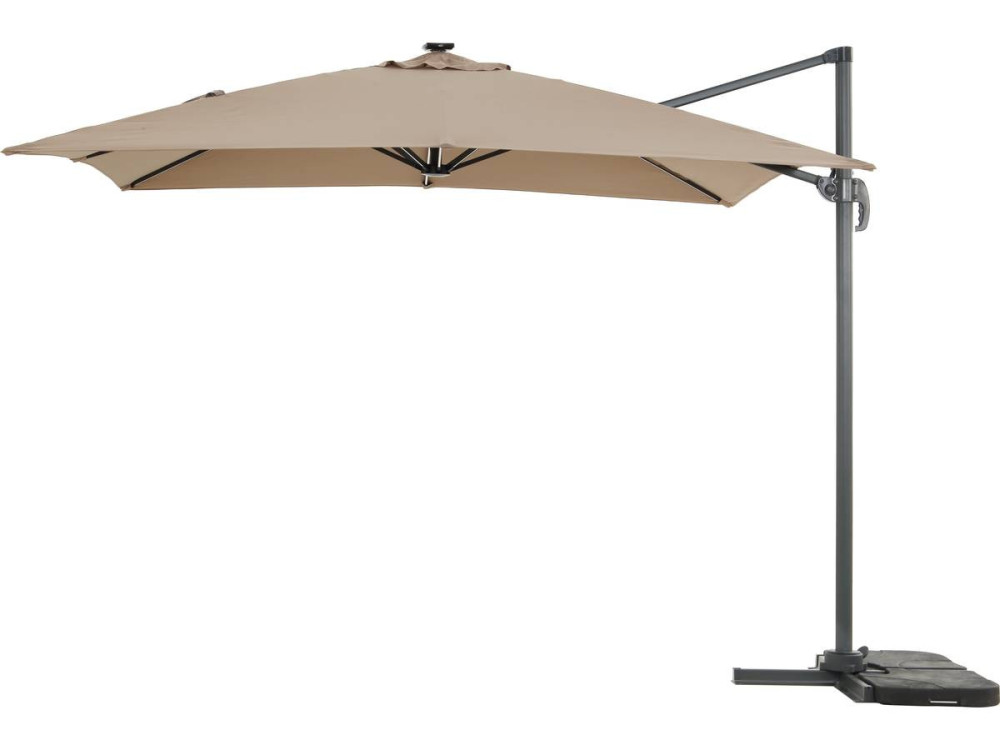 Parasol de jardin LED Alu "Sun 4 Luxe" - Rectangular -  3 x 4 m - Topo
