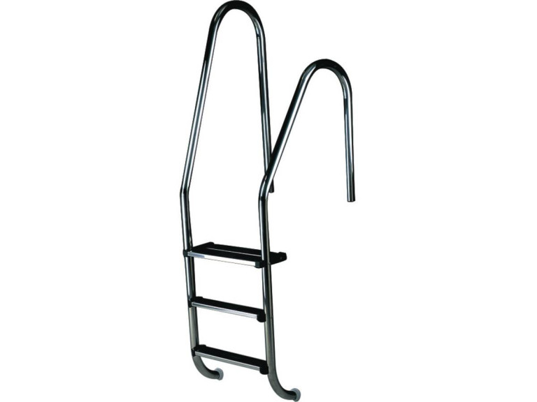 Escalera asimétrica para piscina - 4 peldaños de acero inoxidable