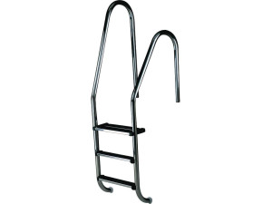 Escalera asimétrica para piscina - 5 peldaños de acero inoxidable