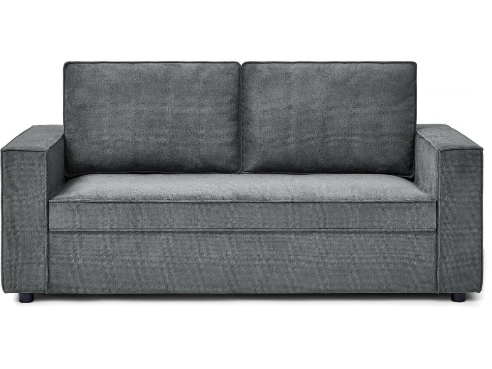 Sofá convertible de tela exprés "Clara" - 185 x 90 x 88 cm - Gris