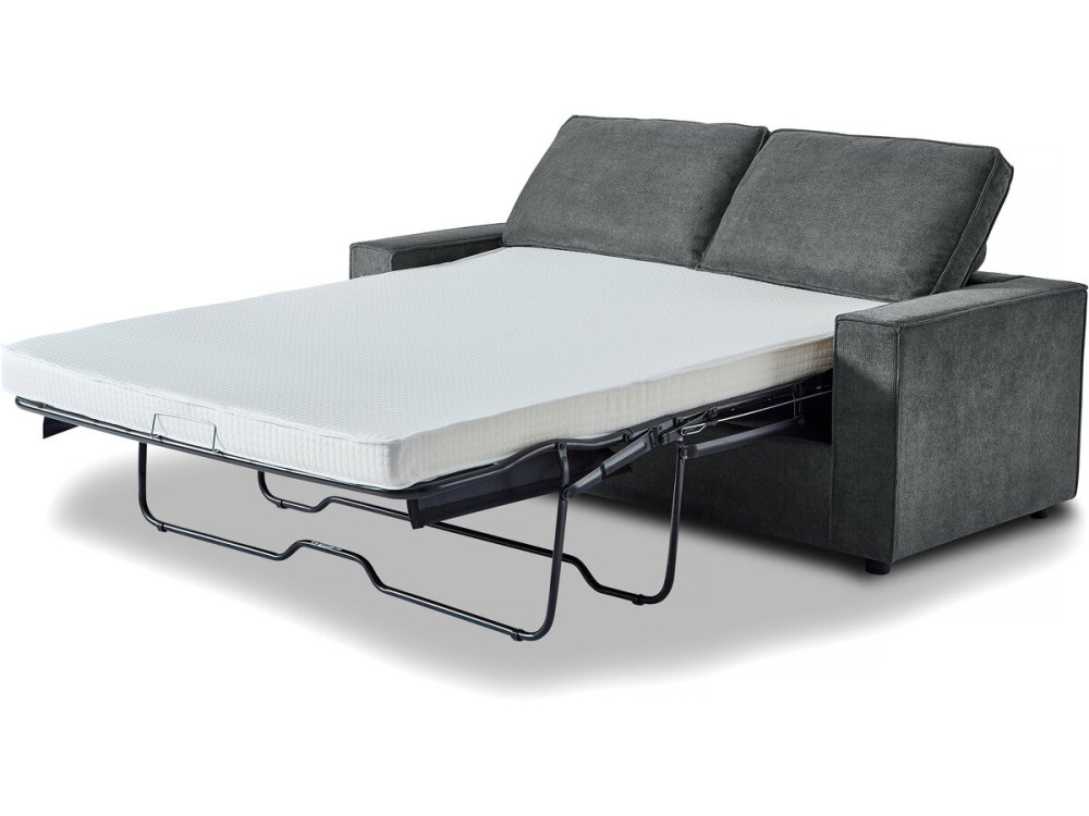 Sofá convertible de tela exprés "Clara" - 185 x 90 x 88 cm - Gris